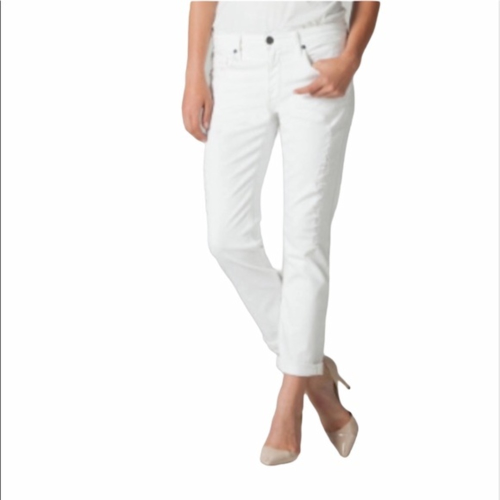 Parker Smith Made in USA Destroyed Girlfriend White Jeans 24